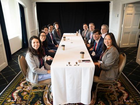 Faculty at speed networking session